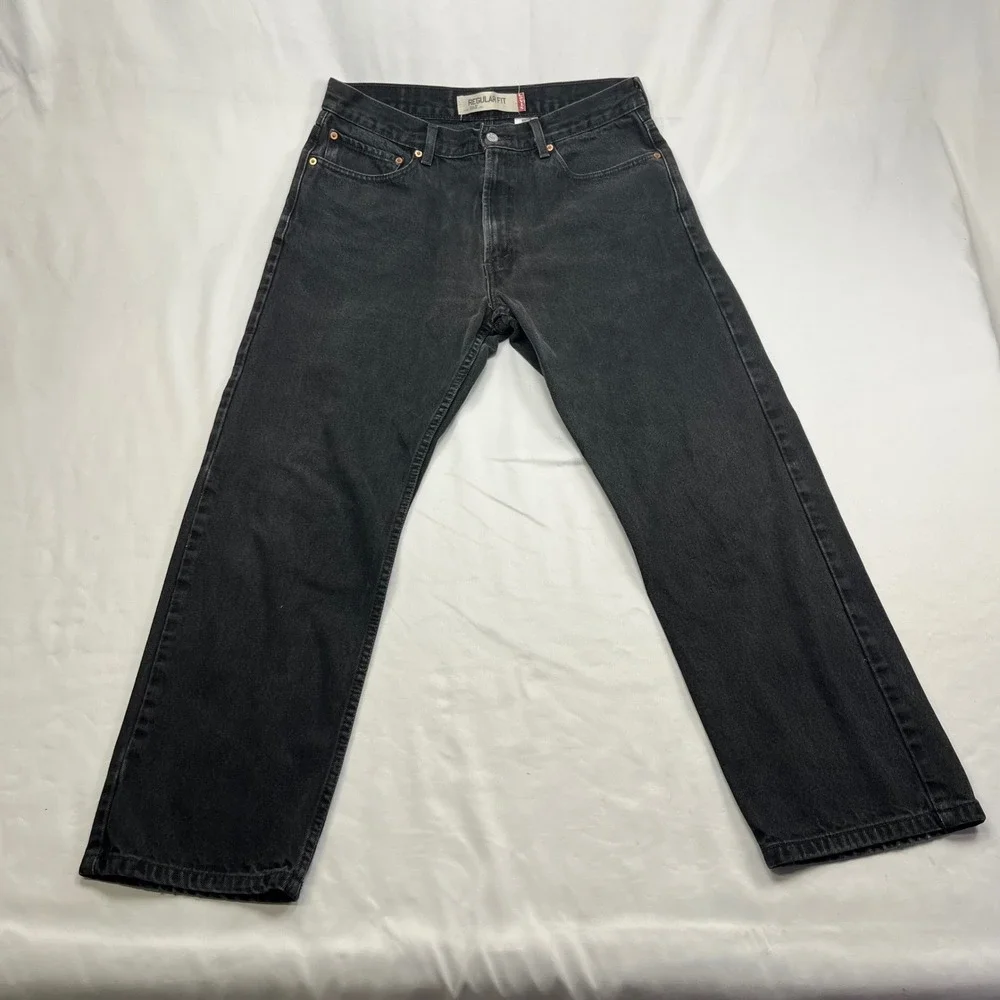 Vintage Levi's 505 Regular Fit Jeans Black Denim Straight Leg